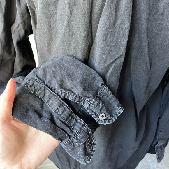 Garage black denim washed button down shirt - Picture 5 of 6